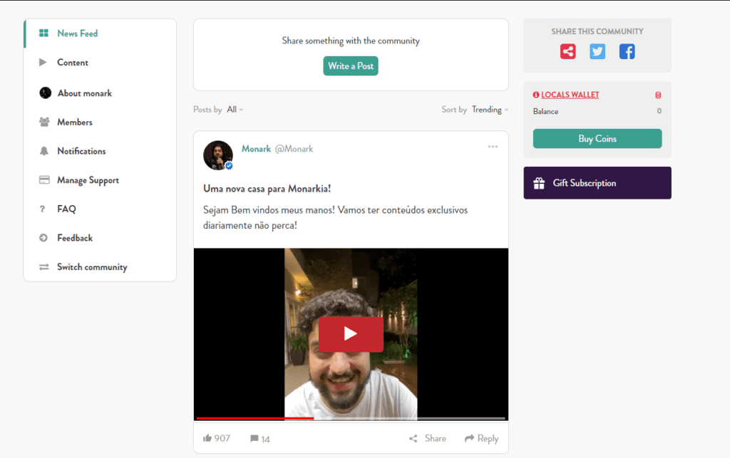 Como assistir vídeos do Monark Locals